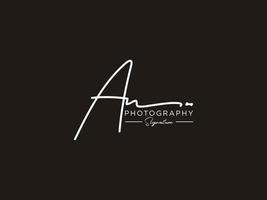 Letter AN Signature Logo Template Vector