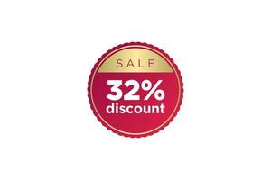 32 discount, Sales Vector badges for Labels, , Stickers, Banners, Tags, Web Stickers, New offer. Discount origami sign banner.