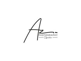 Letter AZ Signature Logo Template Vector