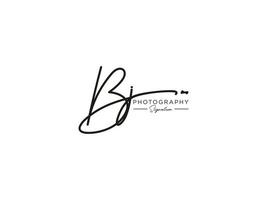 Letter BJ Signature Logo Template Vector