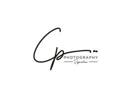 Letter CP Signature Logo Template Vector