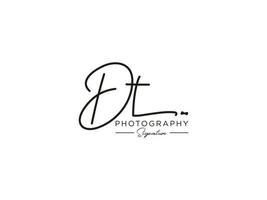 Letter DT Signature Logo Template Vector