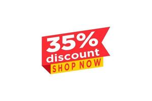 35 discount, Sales Vector badges for Labels, , Stickers, Banners, Tags, Web Stickers, New offer. Discount origami sign banner.