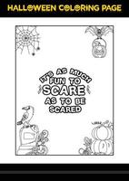 Halloween Quotes Coloring page. Halloween coloring page for kids. vector