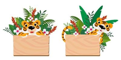 Cute animals in Zoo, Placards and banner in zoos Design for banner, layout, annual report, web, flyer, brochure, ad. vector