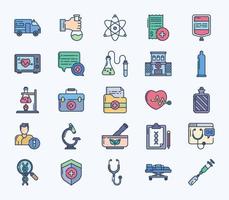 Medical and hospital, Healthcare equipment icon set vector