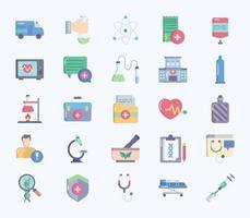 Medical and hospital, Healthcare equipment icon set vector