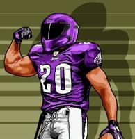 american football player with motorcycle helmet vector