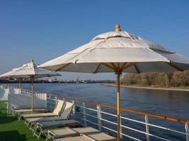 the river rhine near cologne in germany photo