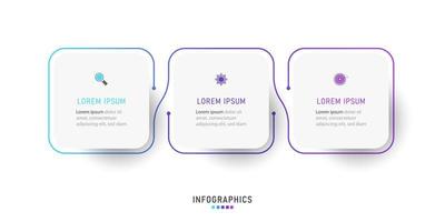 Vector Infographic label design template with icons and 3 options or steps. Can be used for process diagram, presentations, workflow layout, banner, flow chart, info graph.