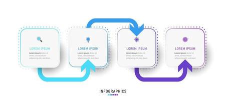 Vector Infographic label design template with icons and 4 options or steps. Can be used for process diagram, presentations, workflow layout, banner, flow chart, info graph.