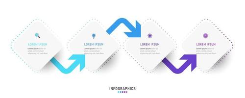 Vector Infographic label design template with icons and 4 options or steps. Can be used for process diagram, presentations, workflow layout, banner, flow chart, info graph.