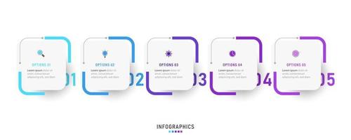 Vector Infographic label design template with icons and 5 options or steps. Can be used for process diagram, presentations, workflow layout, banner, flow chart, info graph.