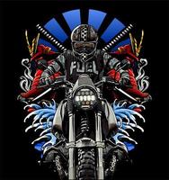 black touring motorbike vector