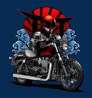 red tank motorcycle vector