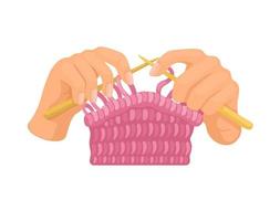 Hand knitting handmade craft product illustration vector