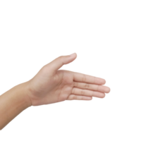 närbild asiatisk kvinnlig hand visar nummer fem finger, handflatan framför, tecken arm och hand isolerad på en vit bakgrund kopia utrymme symbol png