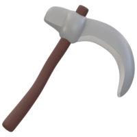 ícone de halloween de renderização 3D - foice png