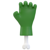 ícone de halloween de renderização 3D - mão de zumbi png