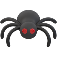 ícone de halloween de renderização 3D - aranha preta png