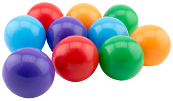 bolas de plástico de colores aisladas png