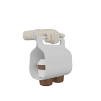 3d geïsoleerd hand- met koffie png