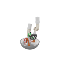 3d isoliertes kochen der hand png