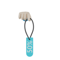 3D Isolated Shopping Hand png