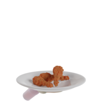 3D Isolated Hand Holding Food png