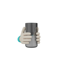 3d mano aislada con leche png