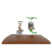 Jardinería de mano aislada 3D png