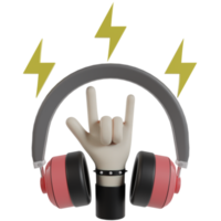 3D Isolated Hand Music png