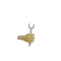 3D Isolated Hand Holding Tools png