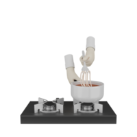 cocina de mano aislada 3d png