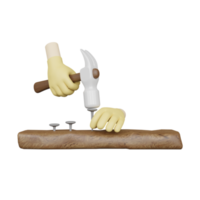 3D Isolated Hand Holding Tools png