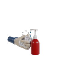 3d isolierte Hygienehand png