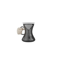 mão 3D isolada com café png