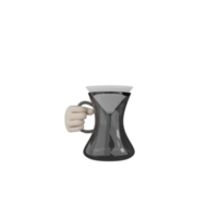 3d isolato mano con caffè png