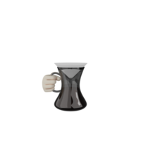 mão 3D isolada com café png