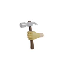 3D Isolated Hand Holding Tools png