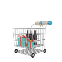 mão de compras isolada 3D png
