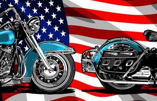 motorcycle side view and flag vector