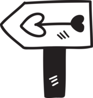 illustration de panneaux routiers mignons dessinés à la main sur fond transparent png