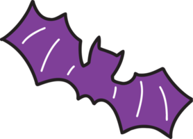 Hand Drawn halloween bat illustration on transparent background png