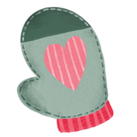 Hand Drawn christmas glove in chalk style illustration on transparent background png