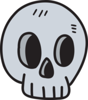 dibujado a mano linda ilustración de calavera sobre fondo transparente png