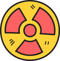 Hand Drawn radioactive symbol illustration on transparent background png