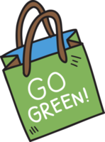 Hand Drawn paper bags for recycling illustration on transparent background png