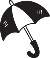 illustration de parapluie mignon dessiné à la main sur fond transparent png