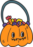 dibujado a mano ilustración de calabaza de halloween sobre fondo transparente png